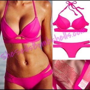 Neon Lotus Hottie Halter Push-up Bikini